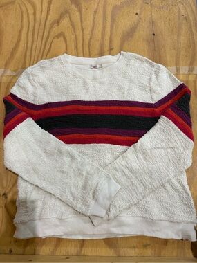 Faherty Women’s L Retro Stripe French Terry Crewneck Sweatshirt